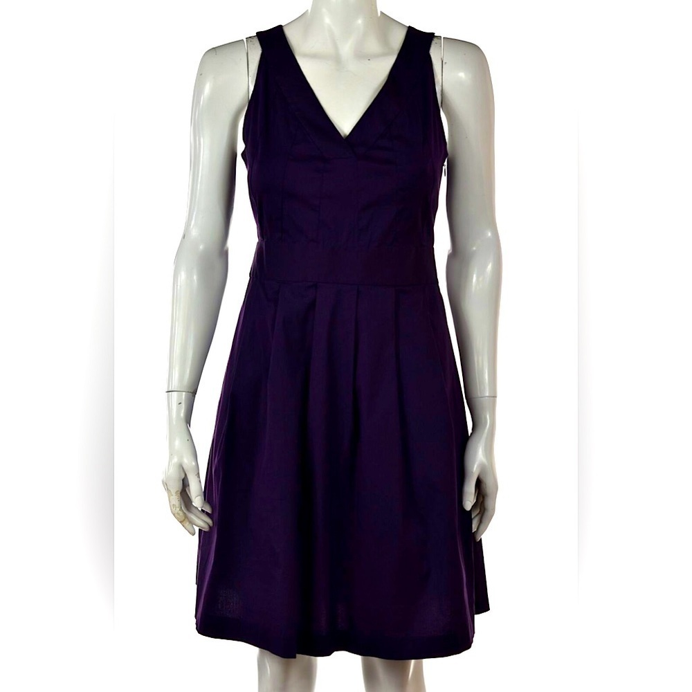 Theory Women's Sleeveless Pleated V-Neck Cotton Dress Size 6